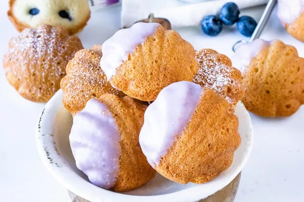 Vegan Lemon Blueberry Madeleines