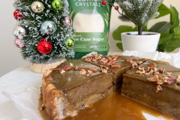 Vegan Gingerbread Caramel Cheesecake