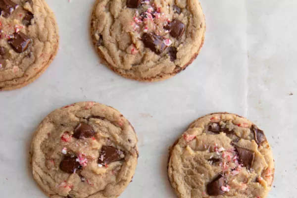 vegan peppermint chocolate chip cookies