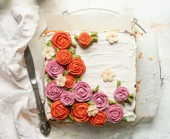 Gluten-Free Vanilla Bean Cake with Floral Buttercream