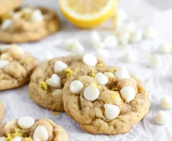 Lemon Macadamia White Chocolate Cookies