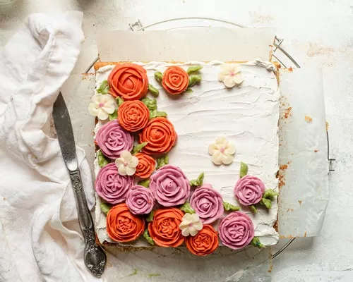 Gluten-Free Vanilla Bean Cake with Floral Buttercream