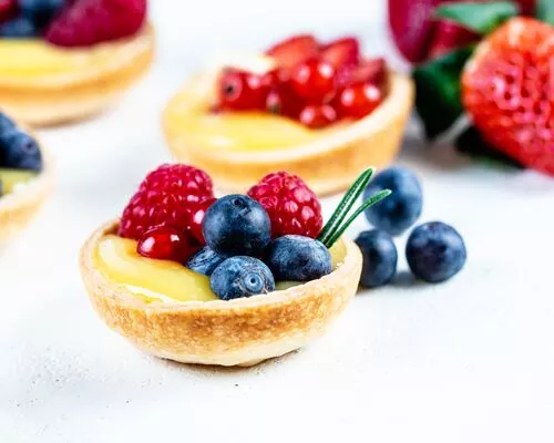 Mini Lemon Berry Flag Tarts