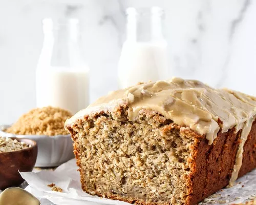 Banana Oat Bread with Brown Sugar Icing